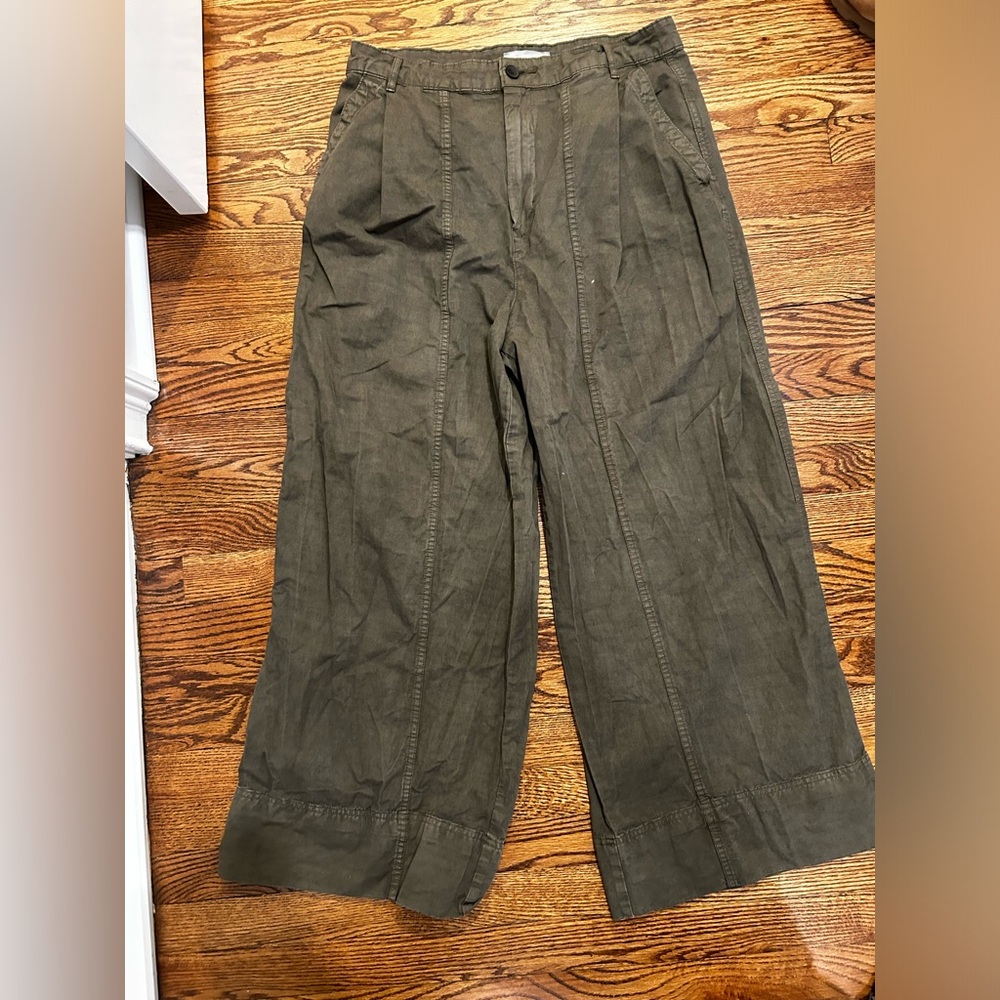 Everlane Khaki Green Wide Leg Pants: 14
